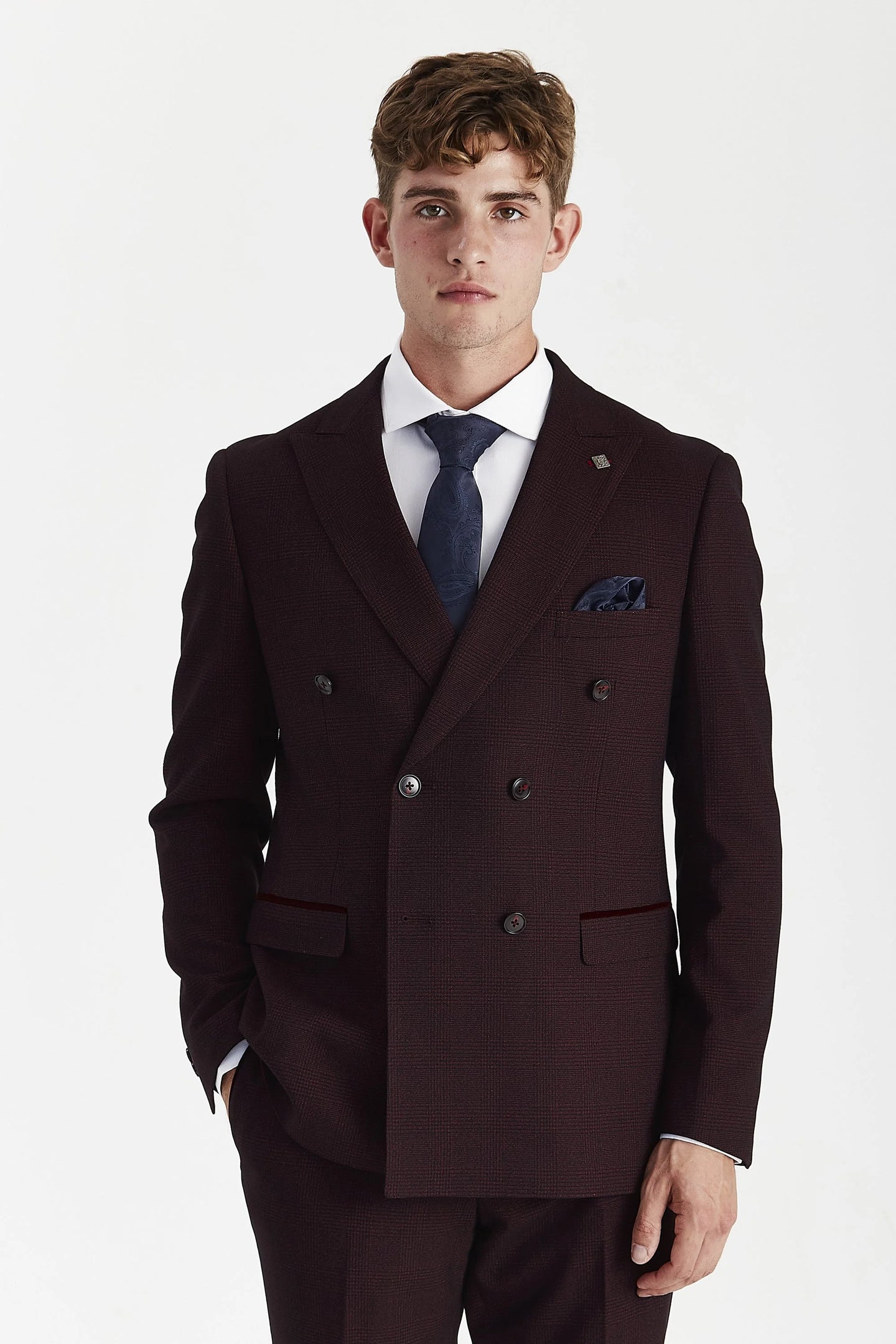 Regent – Burgunderroter zweiteiliger zweireihiger Herrenanzug