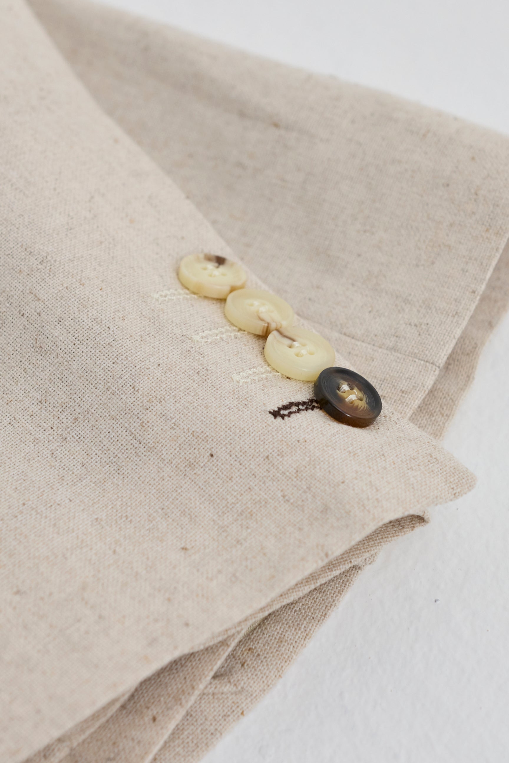 TP-21 Beigefarbener 3-teiliger Sommerhochzeitsanzug aus Leinen für Herren