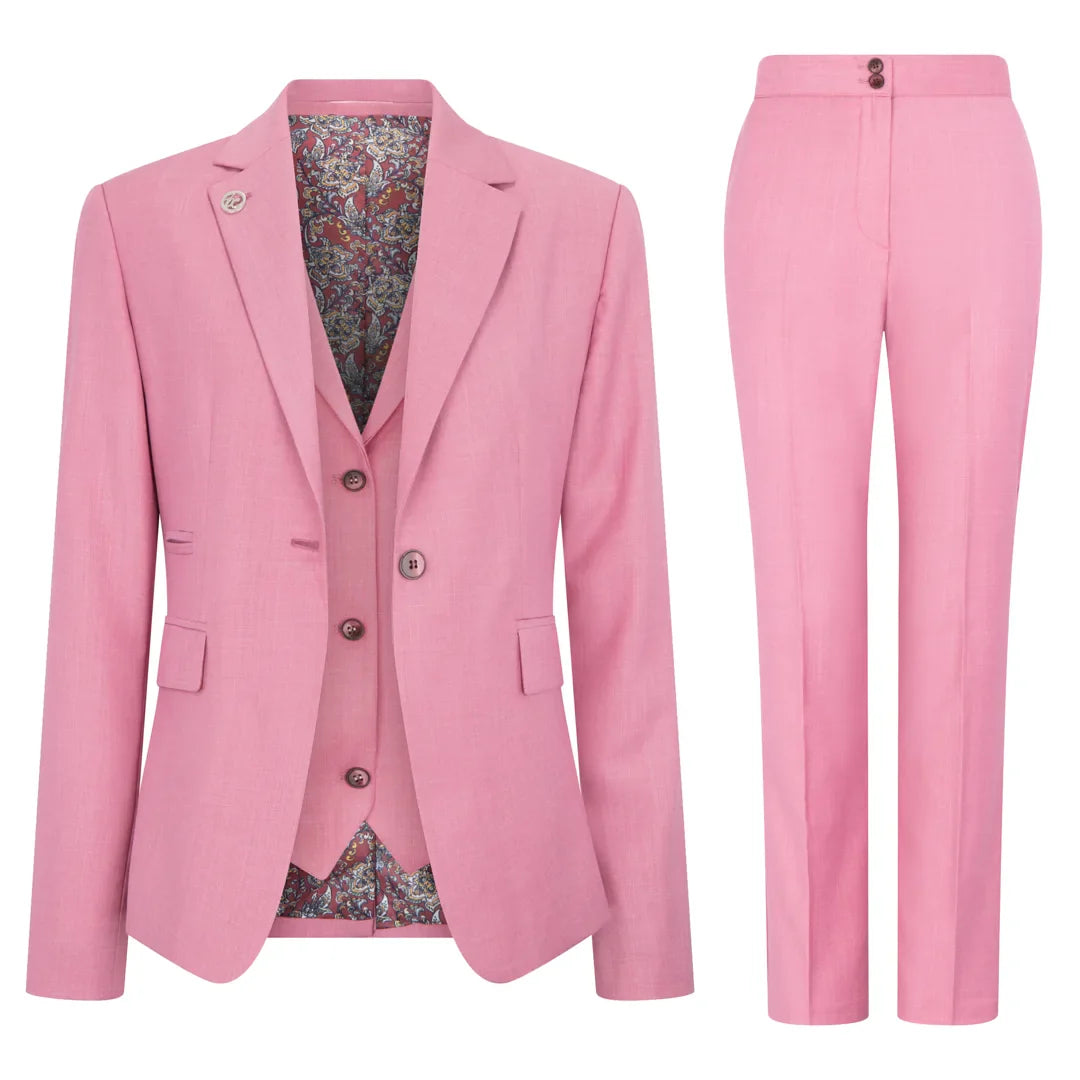 TP-16 - Dreiteiliger Damenanzug in schlichtem Rosa