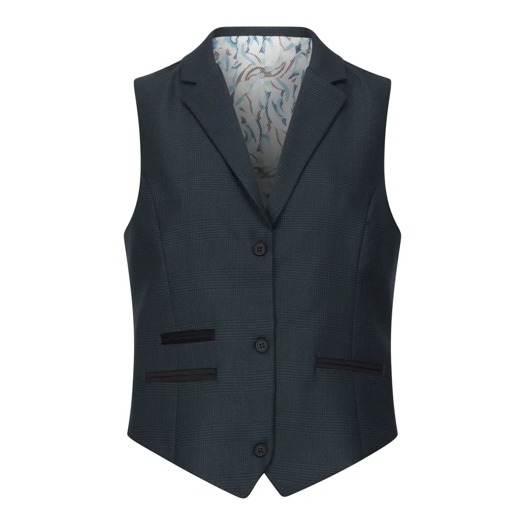 TPW53 - Grüner 3-teiliger Damenanzug im Prince-of-Wales-Karo-Muster