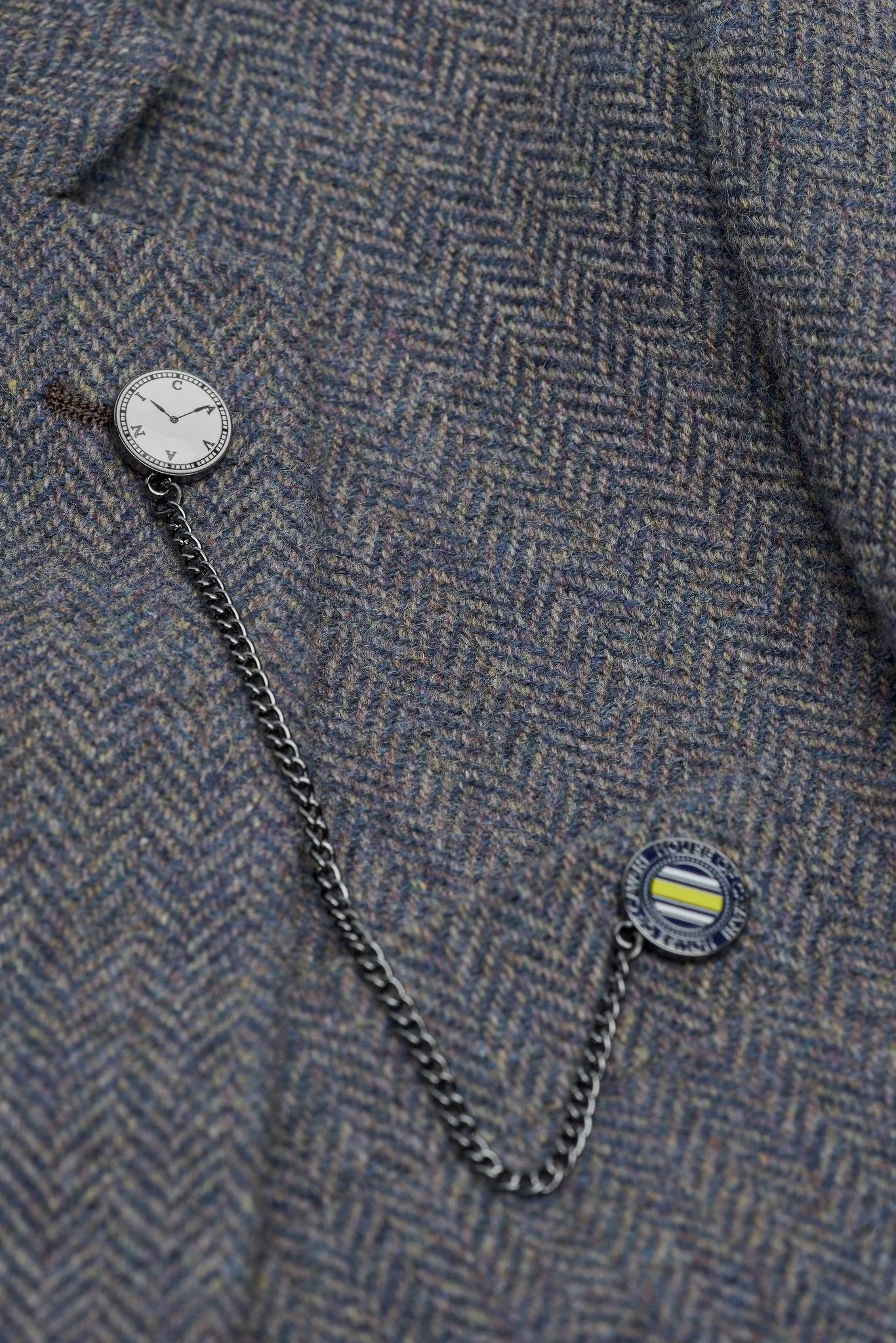 Thomas – Herrenanzug, dreiteilig, marineblau, aus Wollmischung und Tweed