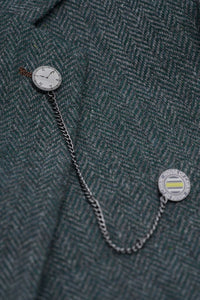 Thomas – Olivgrüner 3-teiliger Anzug aus Wollmischgewebe