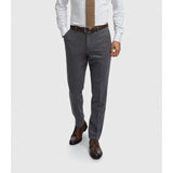 Thomas – Herrenhose aus marineblauem Wollmischgewebe mit Fischgrätmuster