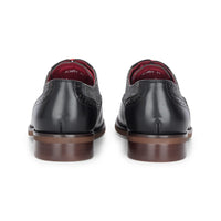 Albert - Schwarze Herren-Brogueschuhe aus Leder mit Tweed-Details