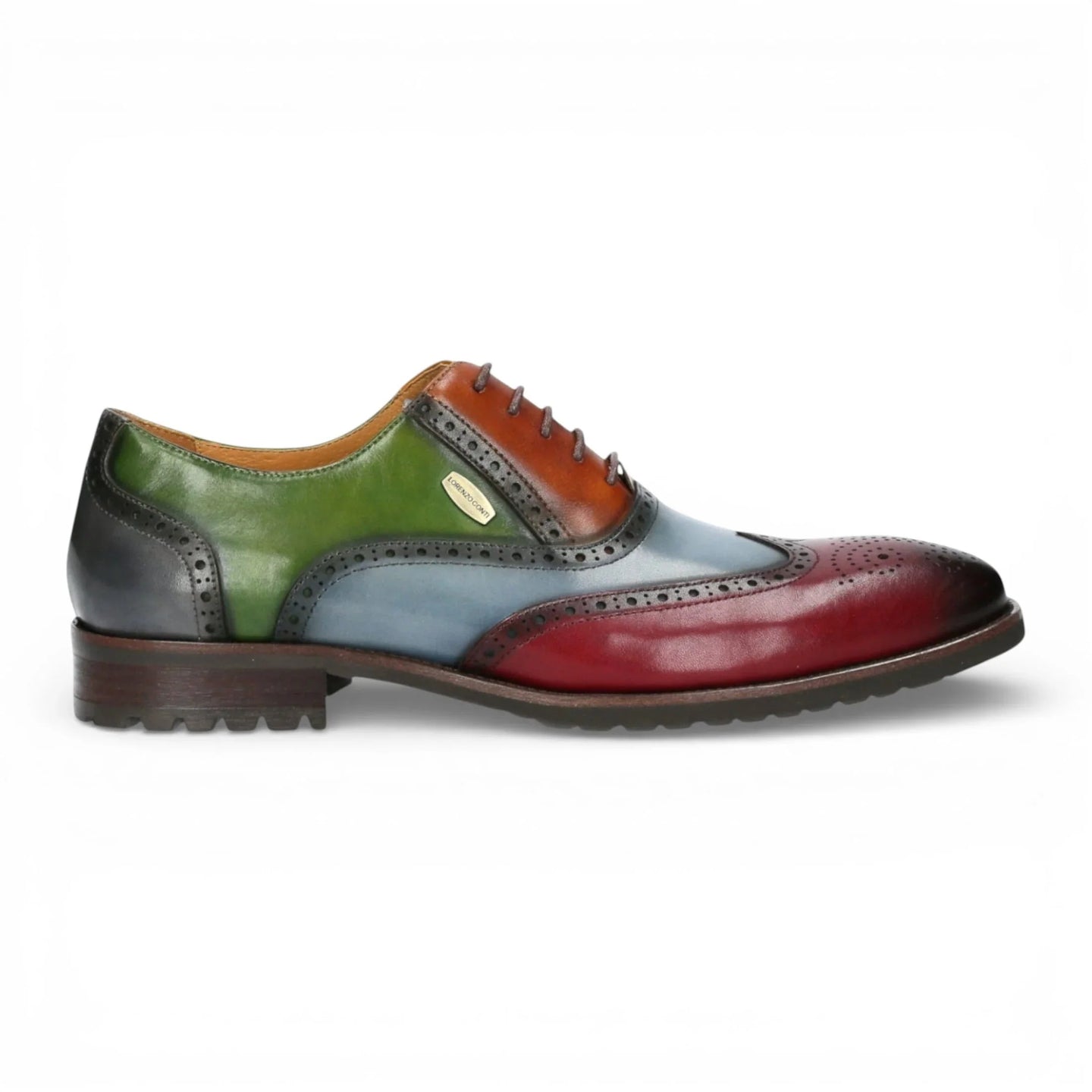 Antonin 01 - Herren-Oxfordschuhe aus schwarzem und burgunderrotem Leder