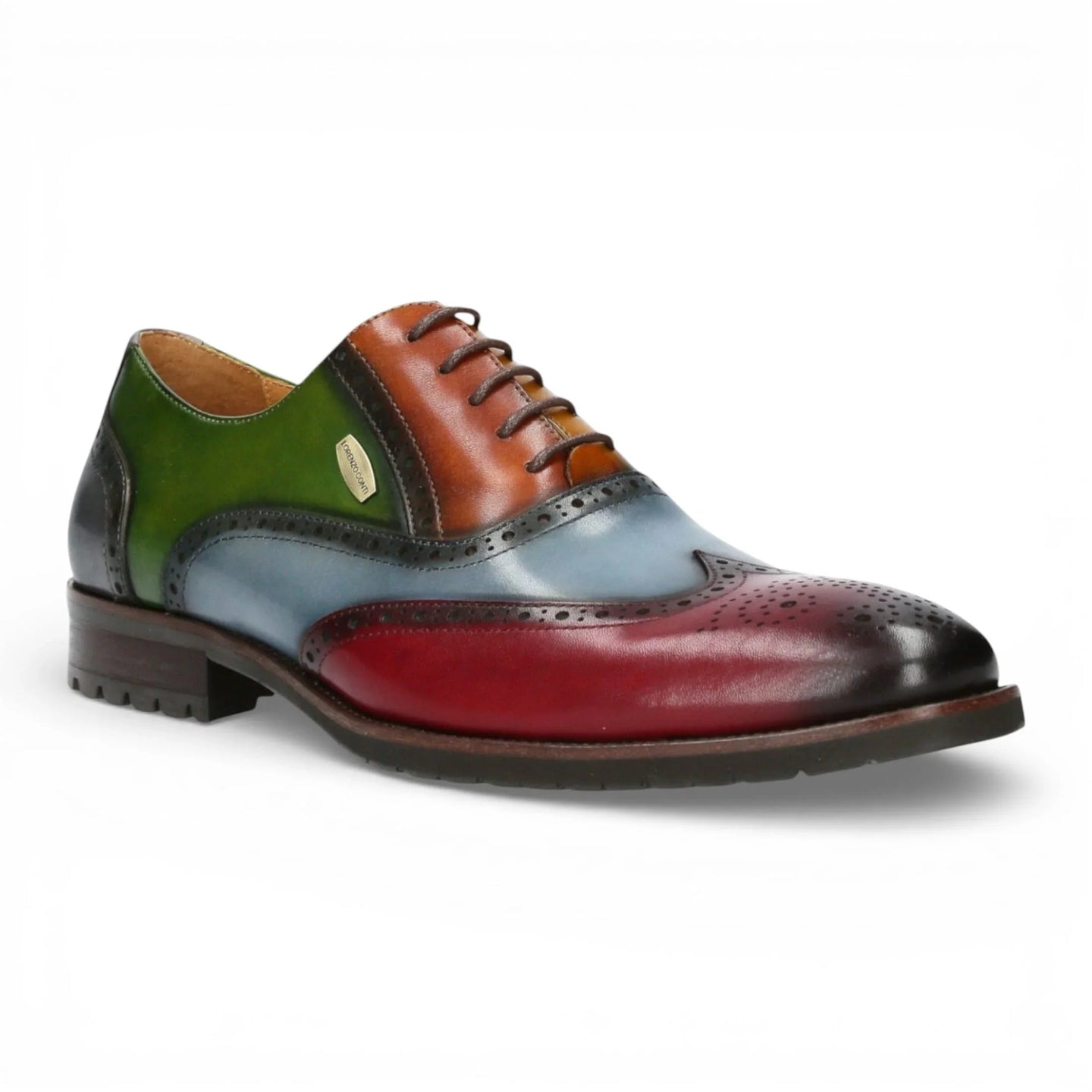 Antonin 01 - Herren-Oxfordschuhe aus schwarzem und burgunderrotem Leder