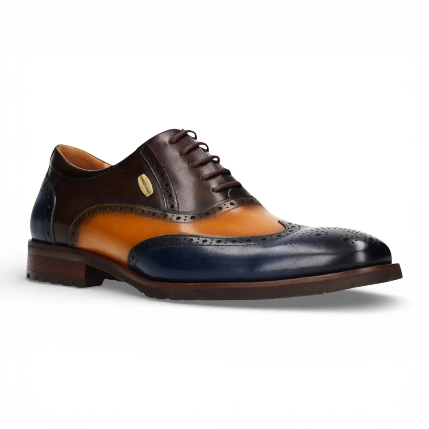 Antonin 01 - Herren-Oxfordschuhe aus blau-braunem Leder