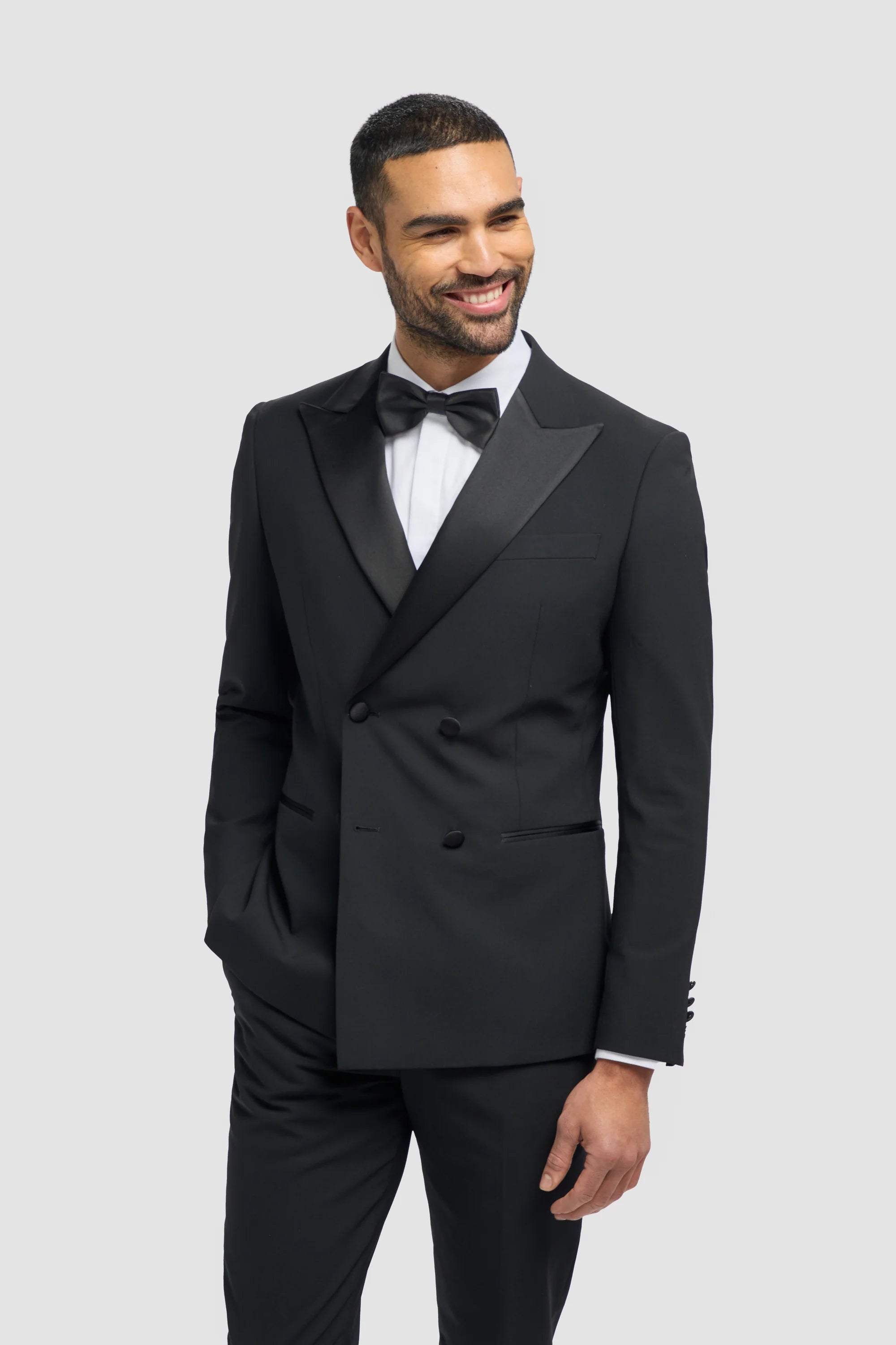 Aspen - Men's Black 2 Piece Double Breasted Tuxedo Suit