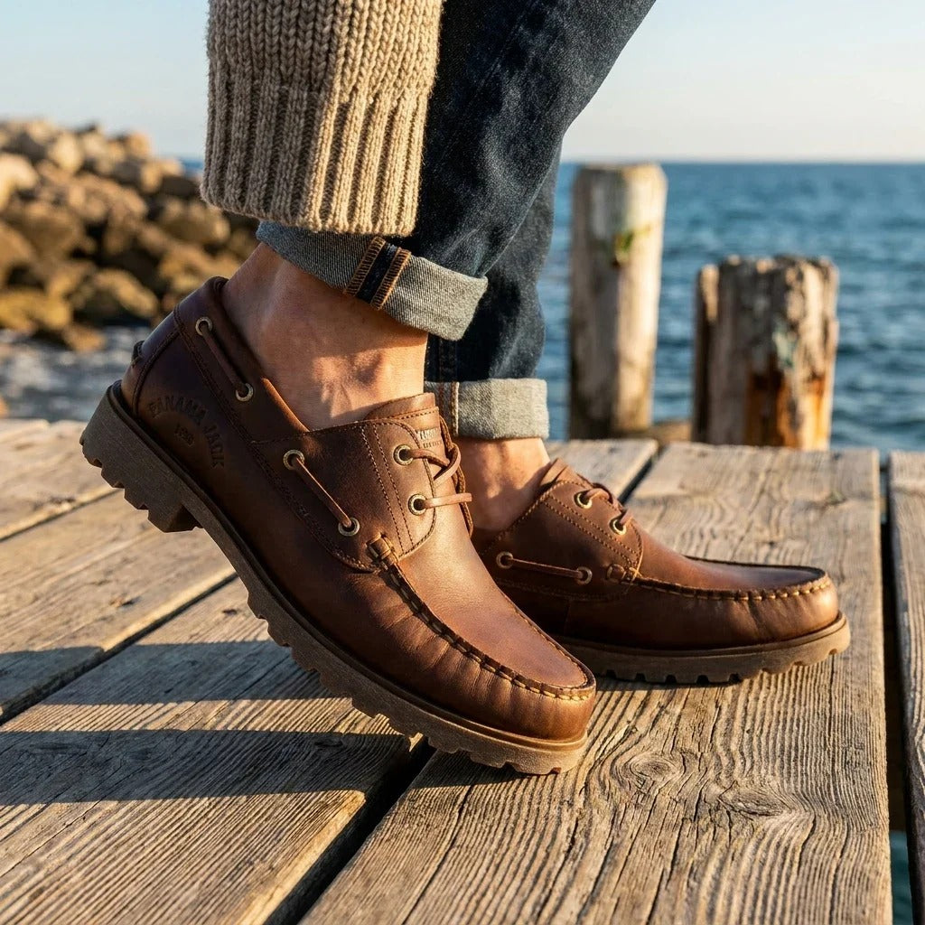 Boat C5 – Wasserdichte, braune Herren-Stiefeletten aus Leder, knöchelhoch