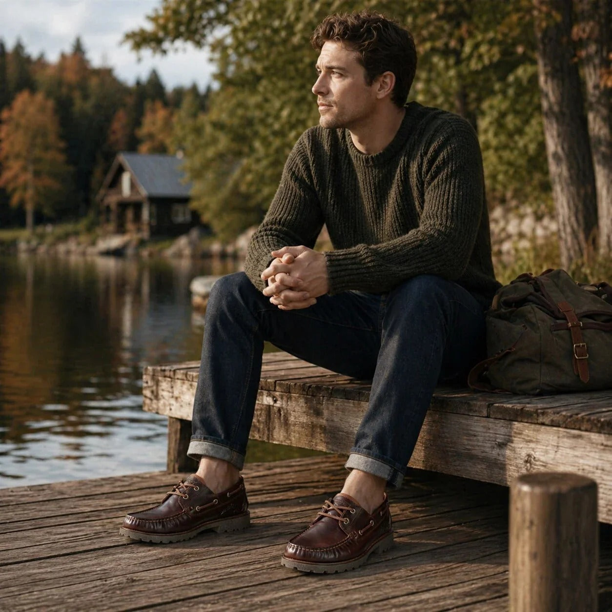Boat C8 – Wasserdichte, braune Herren-Stiefeletten aus Leder, knöchelhoch