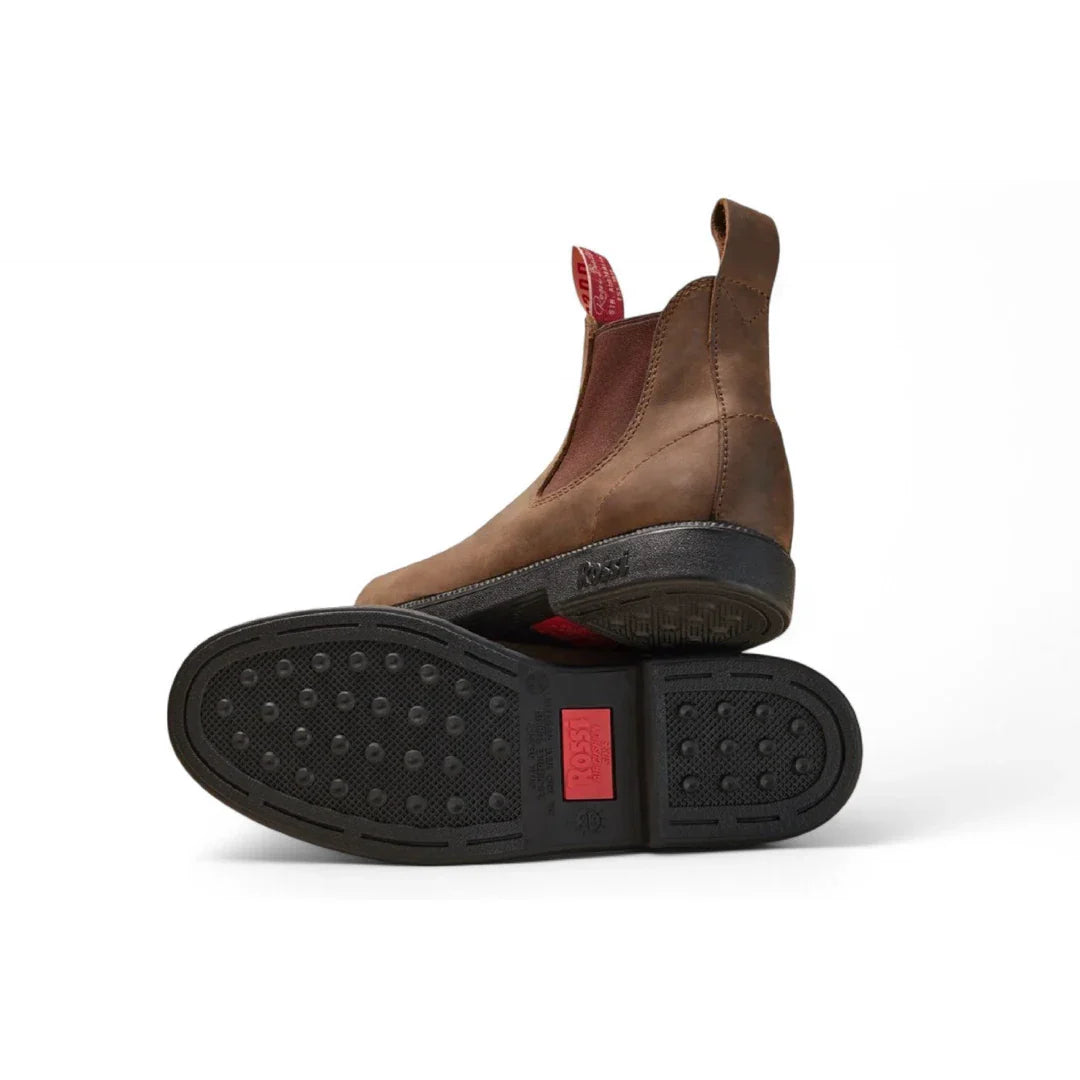 Booma 607 – Chelsea Boots aus rustikalem braunem Leder