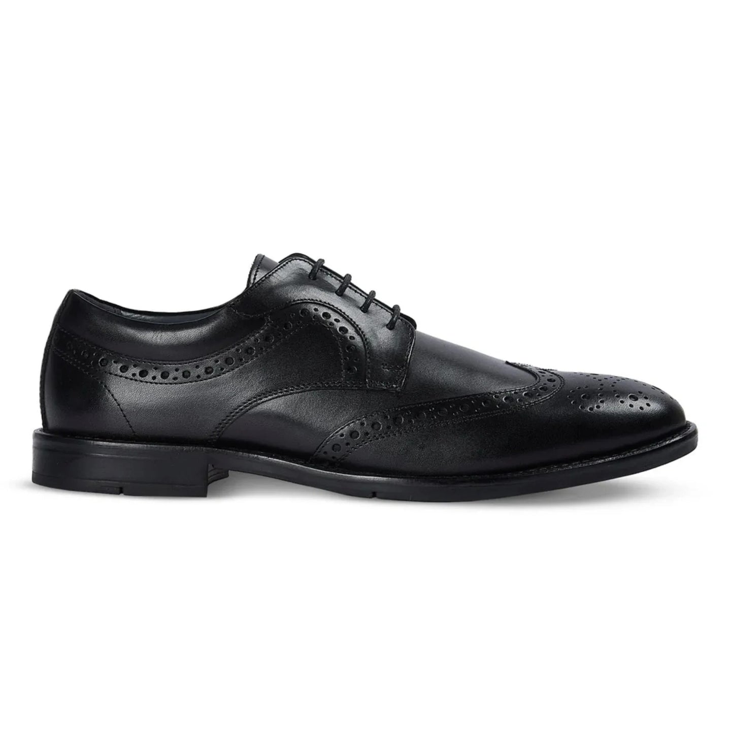 Cambridge - Schwarze Herren-Brogue-Derby-Schuhe mit Flügelkappe