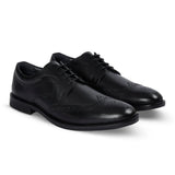 Cambridge - Schwarze Herren-Brogue-Derby-Schuhe mit Flügelkappe