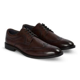 Cambridge - Dunkelbraune Herren-Brogue-Derby-Schuhe mit Flügelkappe