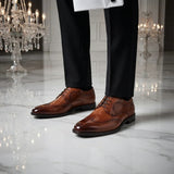 Cambridge - Herren-Brogue-Derby-Schuhe in Hellbraun