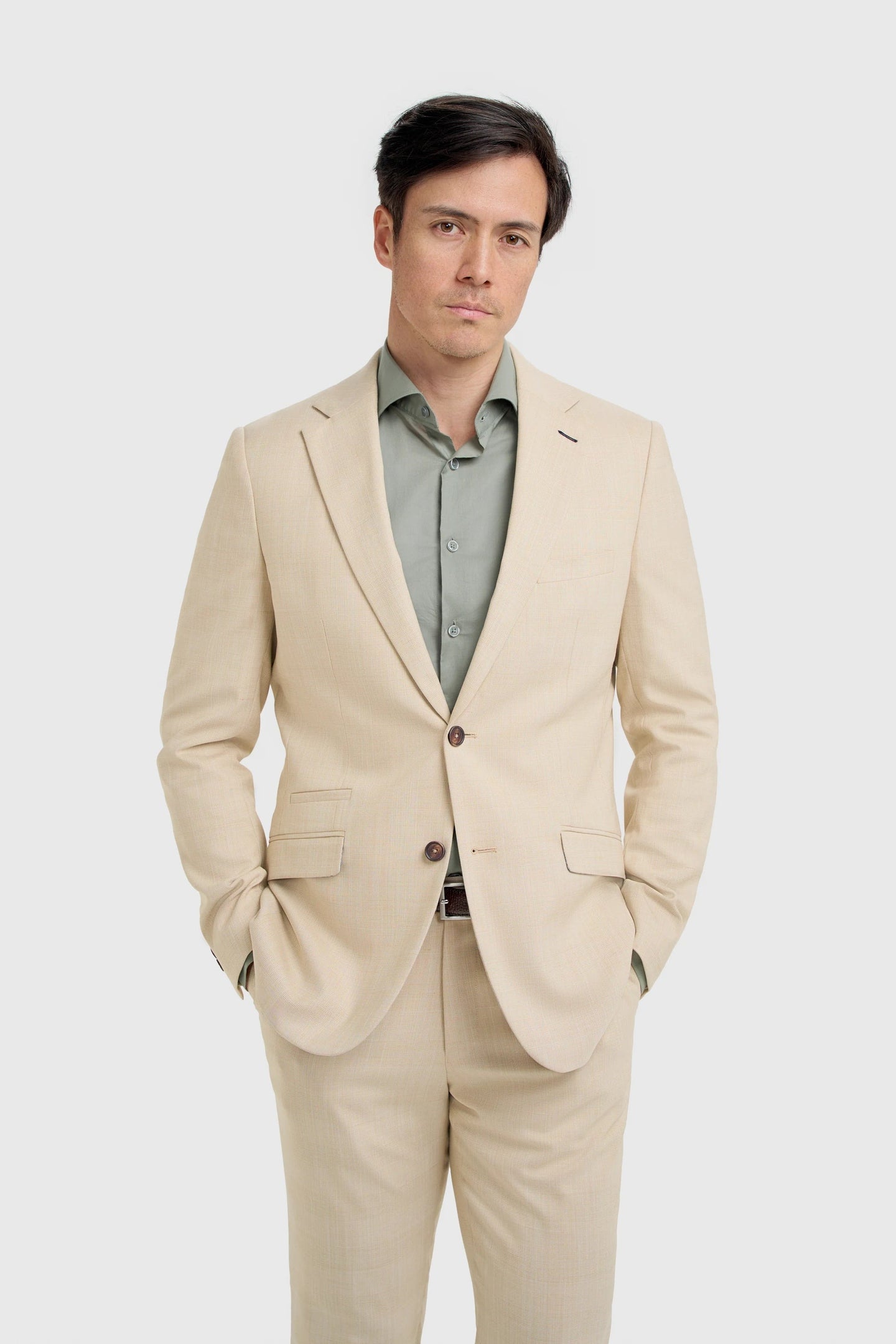 Camden – Beige karierter Herrenblazer