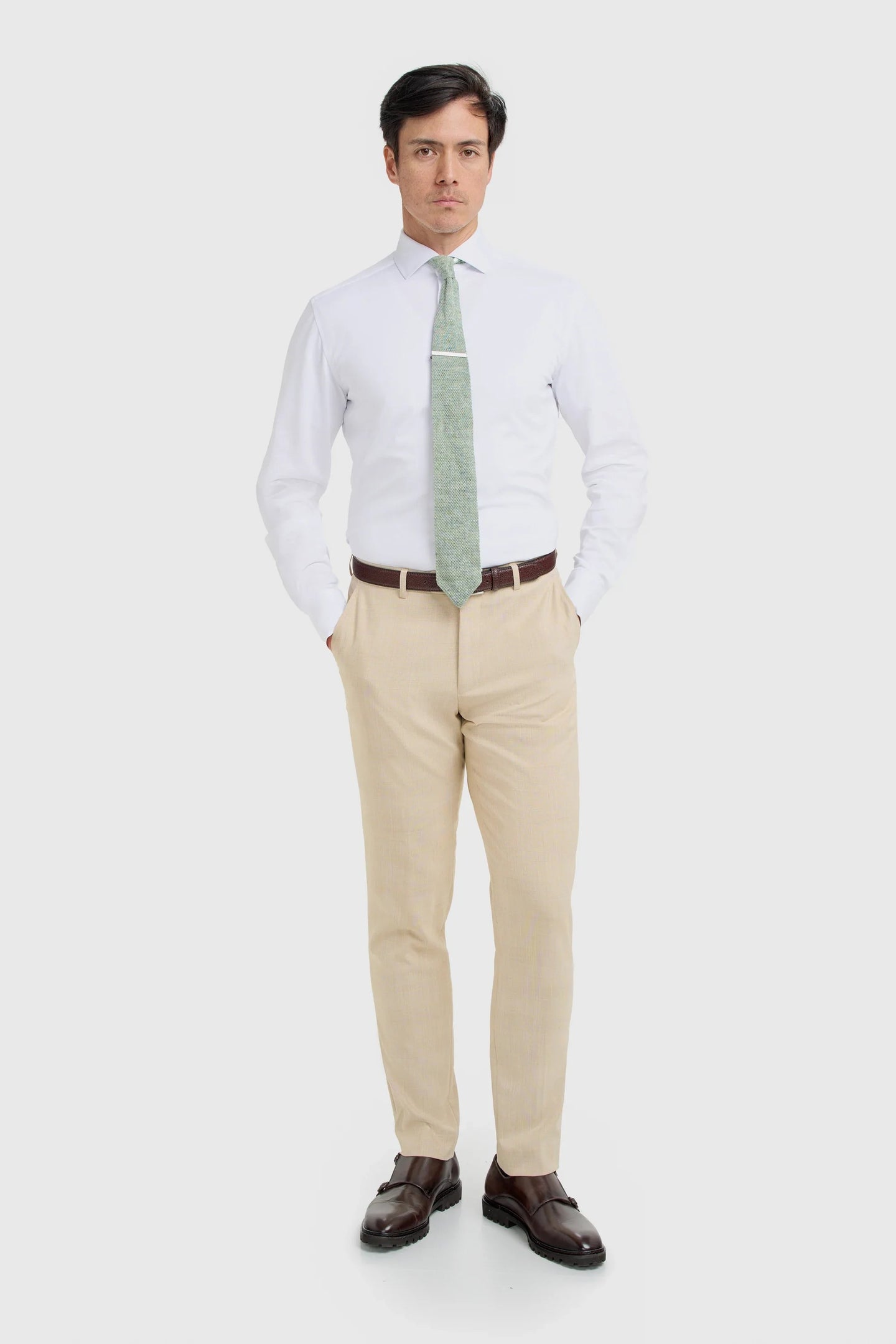Camden - Beige karierte Herrenhose