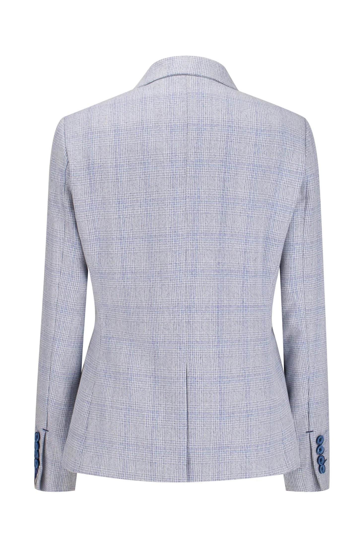 Womens Light Blue Tweed Blazer