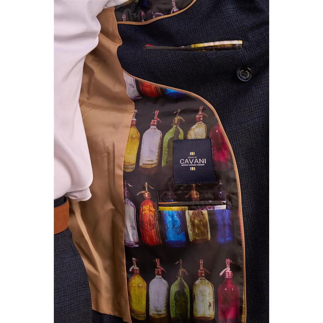 Caridi - Men's Navy Blue Double Breasted Blazer