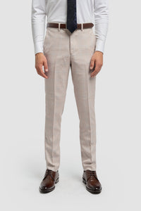 Caridi - Herren Tweed Beige Hochzeitshose