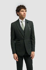 Caridi - Olivgrüner Tweed-Blazer für Herren