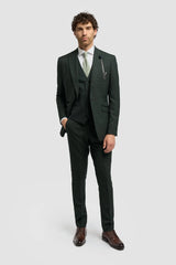 Caridi - Olivgrüner Tweed-Blazer für Herren