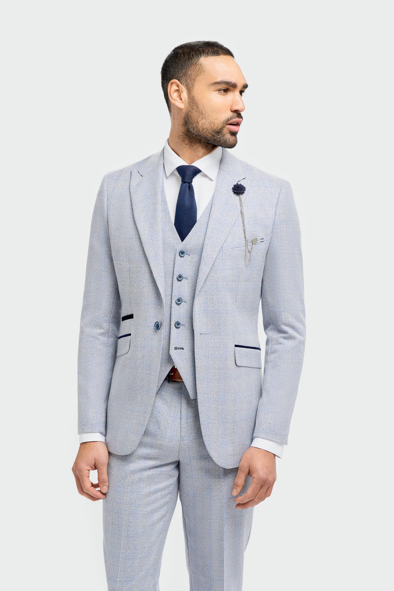 Caridi - Hellblauer Hochzeitsblazer für Herren