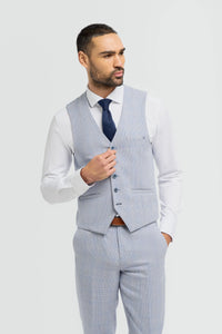 Caridi - Hellblaue Hochzeitsweste für Herren