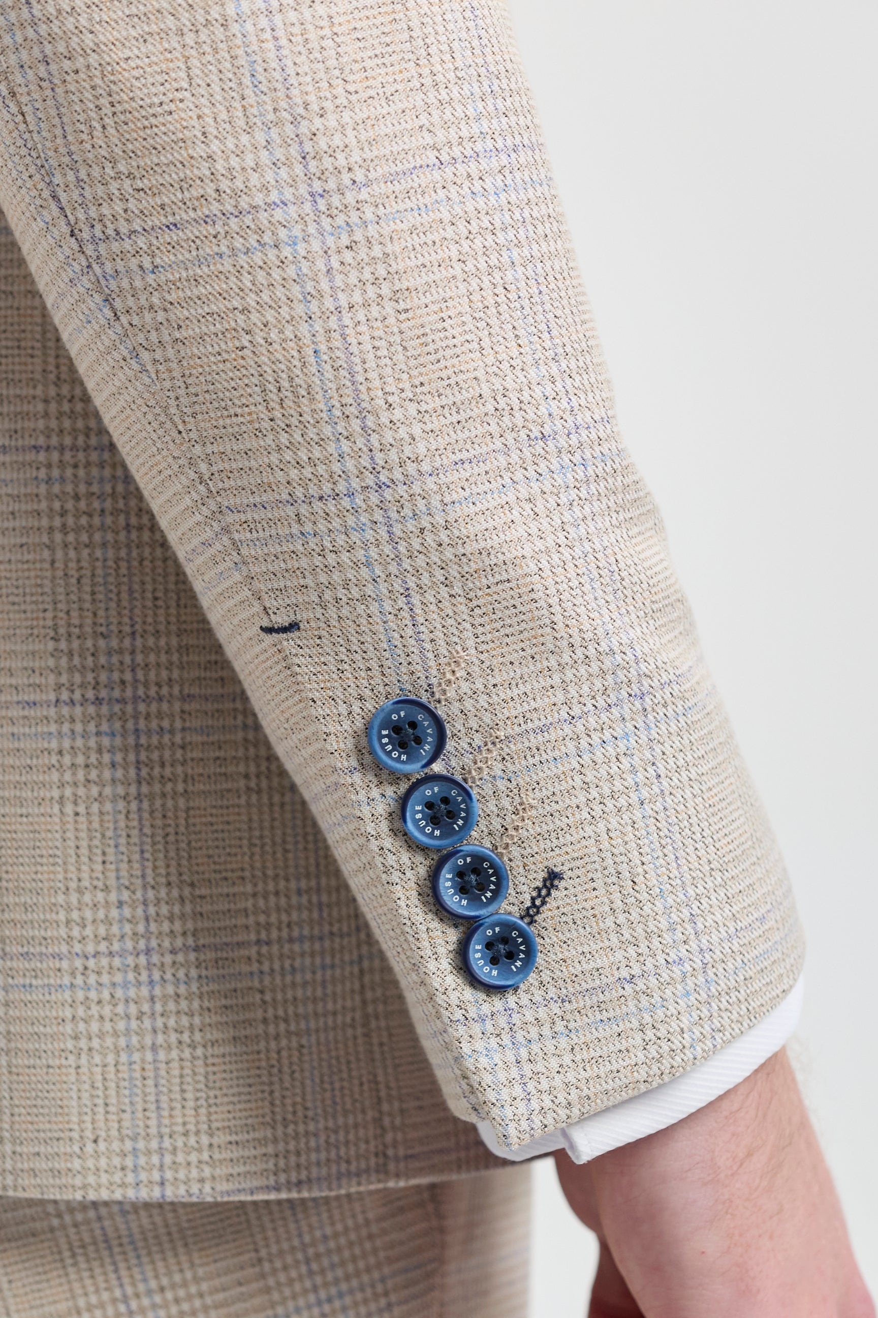 Cremefarbener 3-teiliger Hochzeitsanzug für Herren - Cavani Caridi