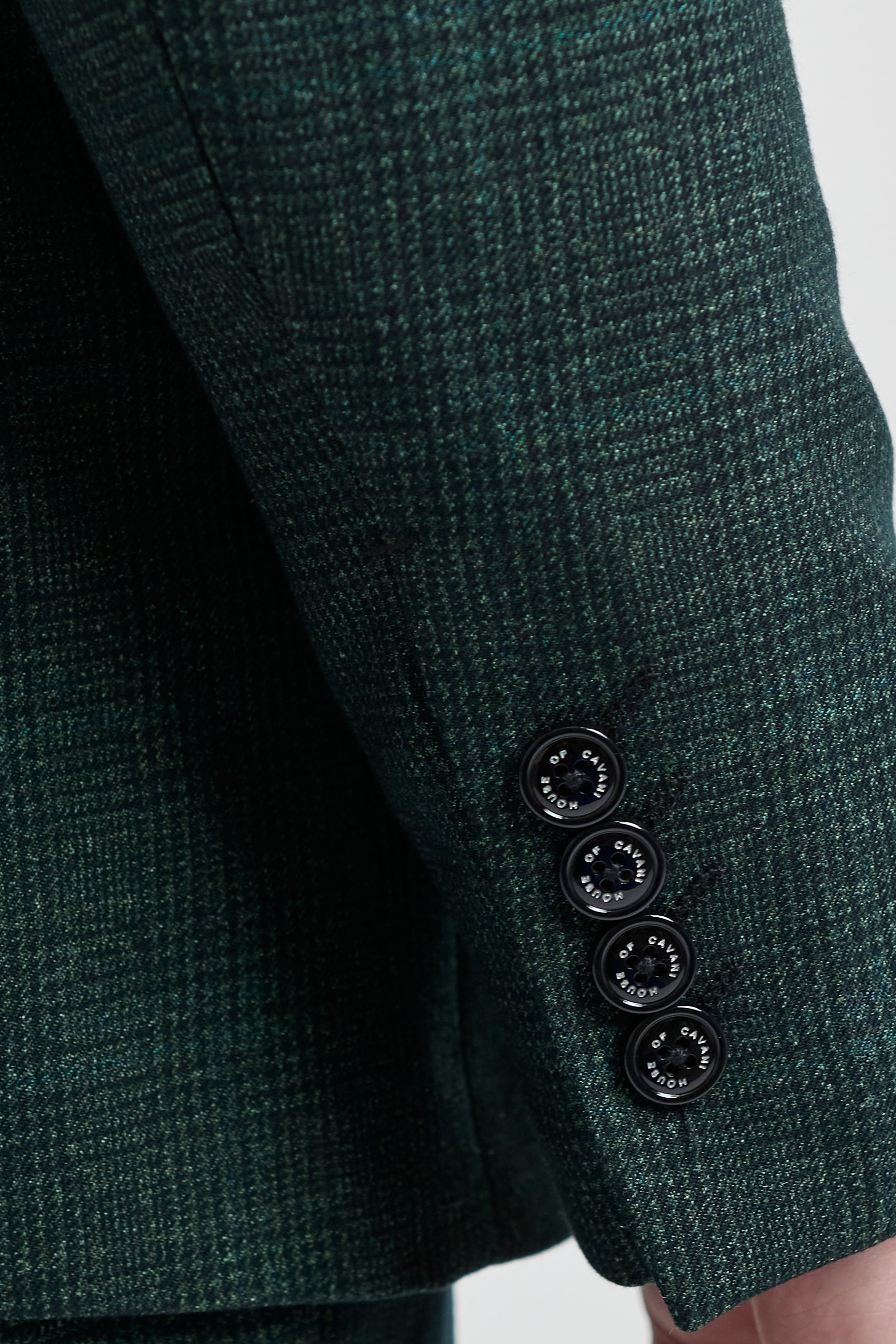 Herrenanzug 3-teilig kariert Tweed Olivgrün Tailored Fit Hochzeit Peaky Classic