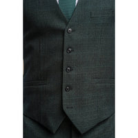 Caridi - Men's Olive Green Tweed Waistcoat