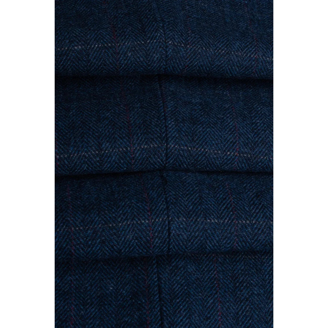 Carnegi - Men's Navy Check Tweed Blazer