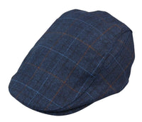 Mens Grandad Baker Flat Navy Cap 8 Panel Tweed Vintage Classic Smart Casual 1920s
