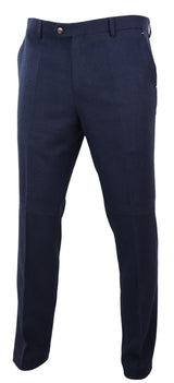 Mens Vintage Tweed Suit Trousers - Navy