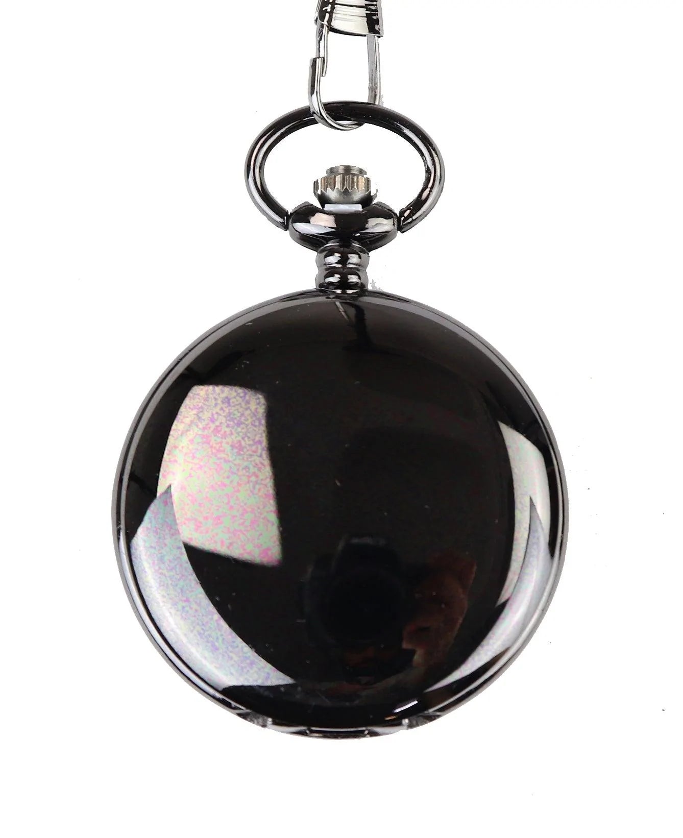 Classic 1920's Style Pocket Black Watch with Chain