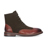 Clifford – Khakibraune Brogue-Stiefeletten für Herren aus Leder
