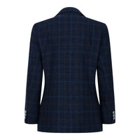 Boys Blue 3 Piece Suit Navy Check Wedding Prom Formal Vintage Tailored Fit