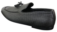 Elong DD0085 - Mens Snake Crocodile Leather PU Loafers Driving Shoes Slip On Tassel Comfort Vintage