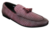 Elong DD0085 - Mens Snake Crocodile Leather PU Loafers Driving Shoes Slip On Tassel Comfort Vintage