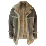 Men's Beige Cream Brown Original 3/4 Long Sheepskin Jacket
