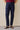 Marineblaue, plissierte, elegante Freizeithose für Herren, klassische Passform