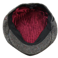 8 Panel Baker Boy Cap Shelby Hat Wool Tweed Classic Grey Razor