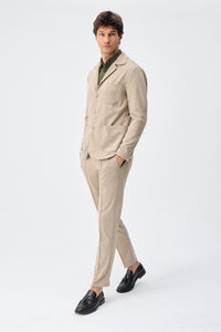 Beige Herren-Blazer aus weichem Jersey, elegant-lässig