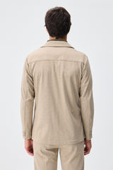 Beige Herren-Blazer aus weichem Jersey, elegant-lässig
