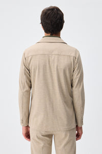 Beige Herren-Blazer aus weichem Jersey, elegant-lässig