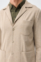 Beige Herren-Blazer aus weichem Jersey, elegant-lässig