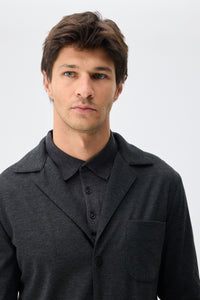 Herren-Blazer aus weichem Jersey in Anthrazit, elegant-lässig