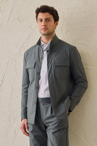 Herren-Utility-Jacke in Salbeigrün, leichte, elegante Freizeitjacke
