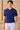 Herren-Poloshirt aus marineblauem Rippstrick