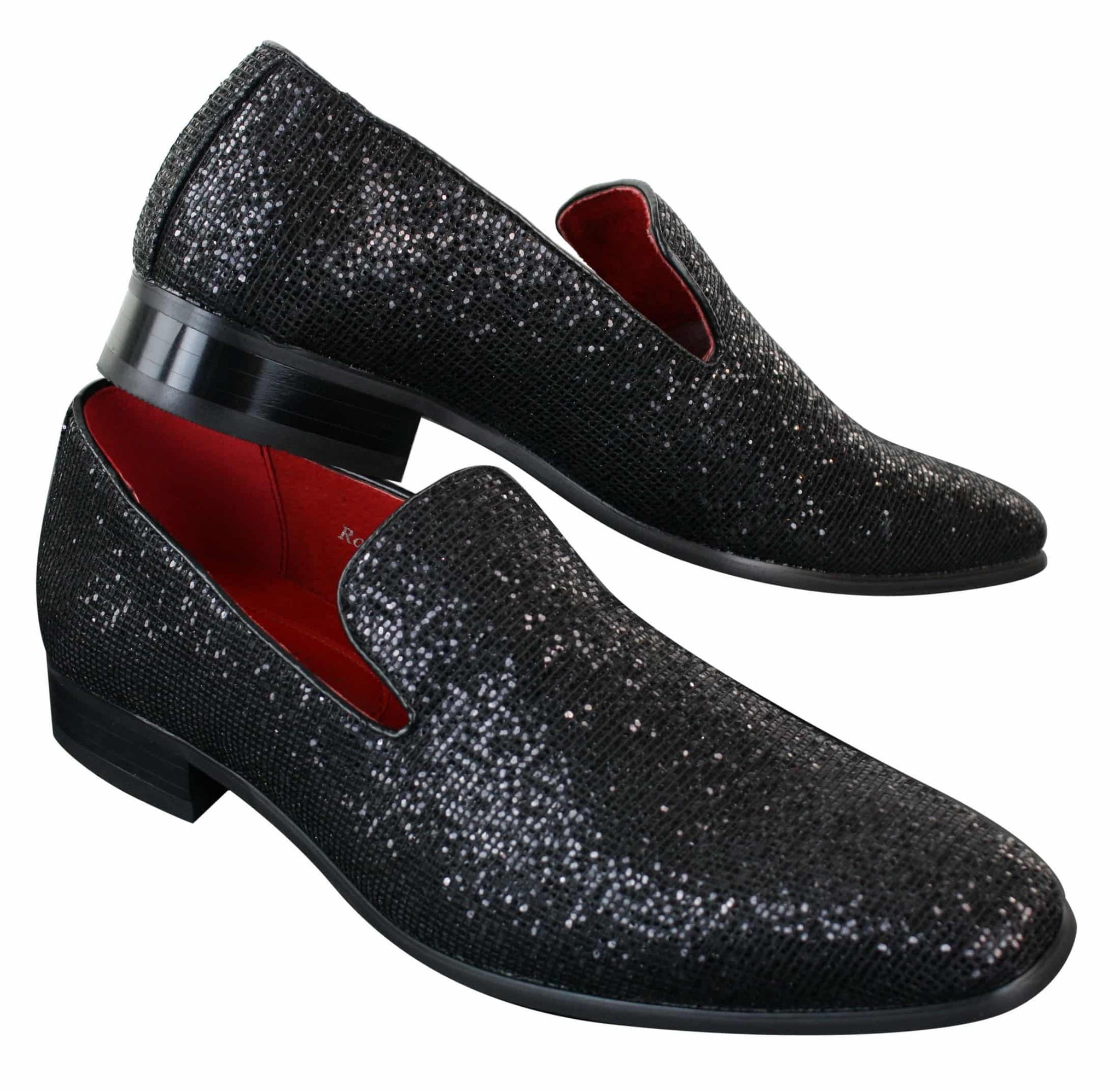 Rossellini Eastend Mens Shiny Slip On Glitter Shoes Party Smart Patent Leather